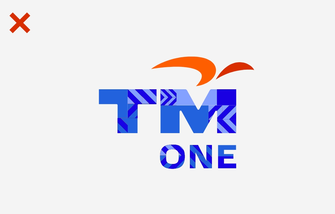 TM One Don't Misuse - Fill the logo with patterns or images